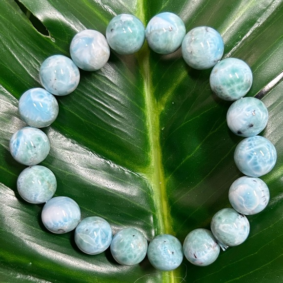LARIMAR dominican republic genuine chunky 11mm HIGH quality crystal bracelet